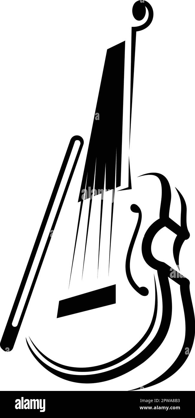 Symbole violon avec style Silhouette Illustration de Vecteur