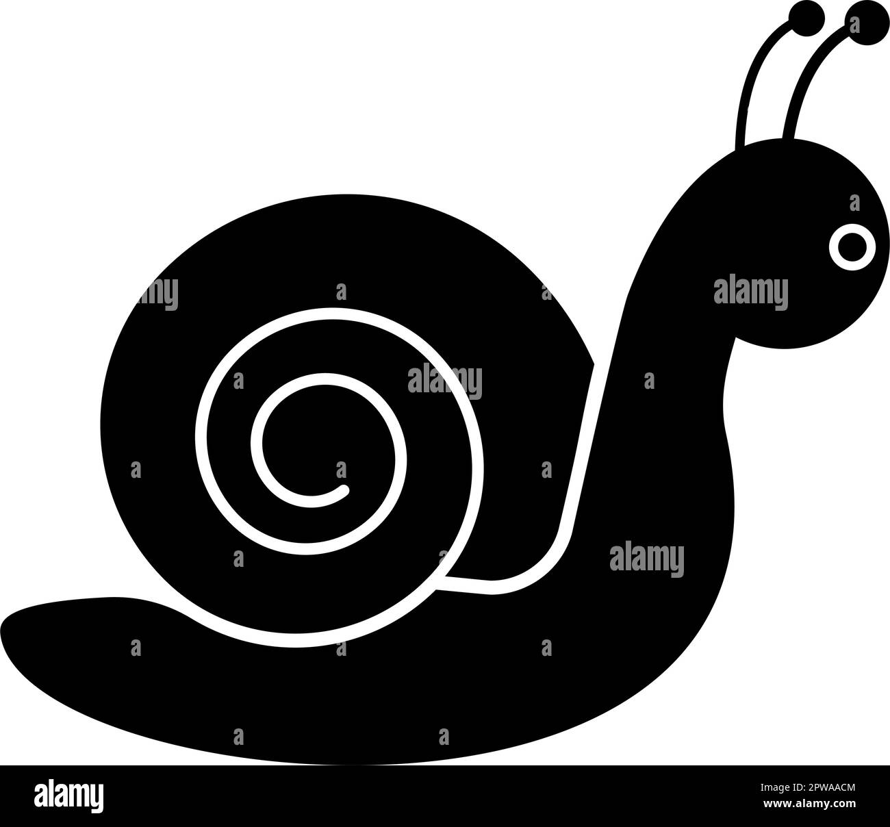 Icône d'escargot mollusque noire couleur vecteur illustration image style plat Illustration de Vecteur