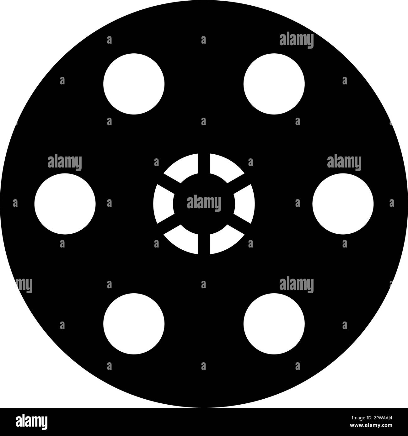Tambour de revolver russe roulette cylindre pistolet pistolet icône noir couleur vecteur illustration image style plat Illustration de Vecteur