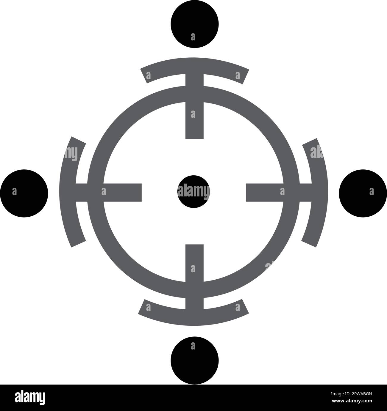 Table ronde simple et créative et symbole de cible visualisé avec style Silhouette Illustration de Vecteur