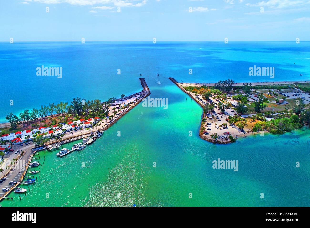 La jetée de Venise en Floride le long de la côte du golfe de Floride une destination tuoriste de famouss Banque D'Images