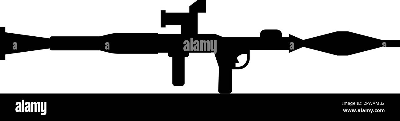 Lance-grenade militaire arme armée icône noir couleur vecteur illustration image style plat Illustration de Vecteur