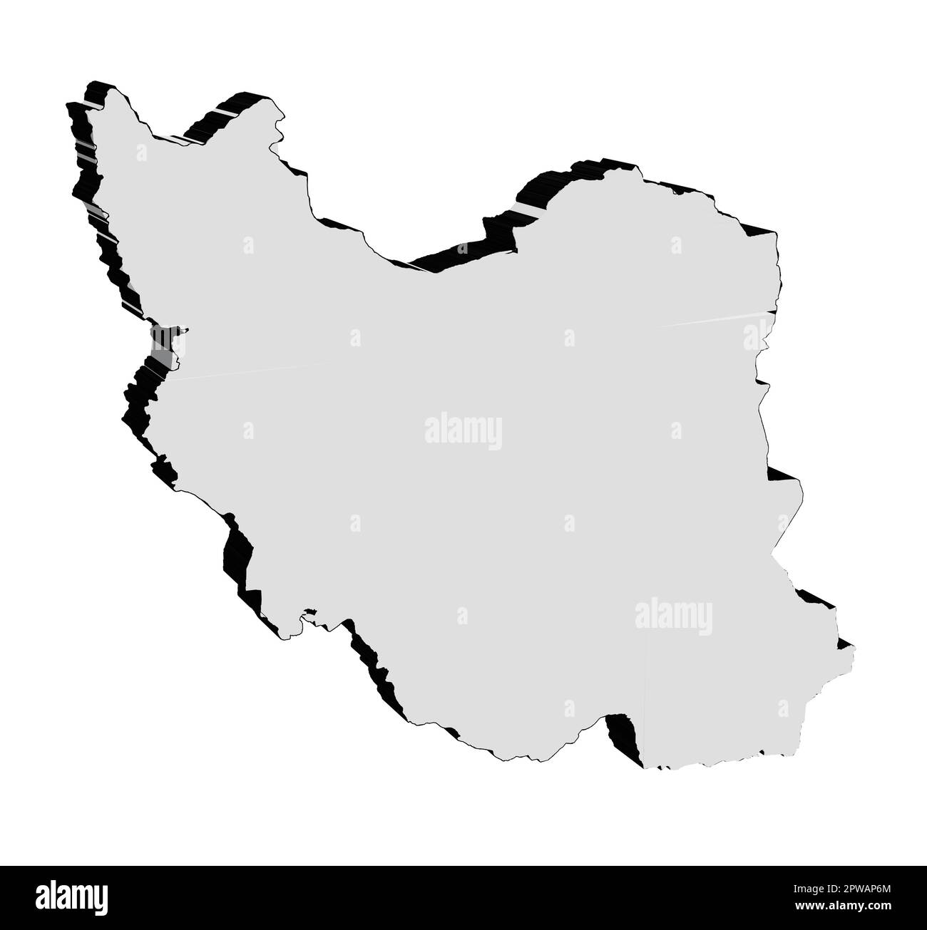 Iran carte Banque d'images noir et blanc - Alamy