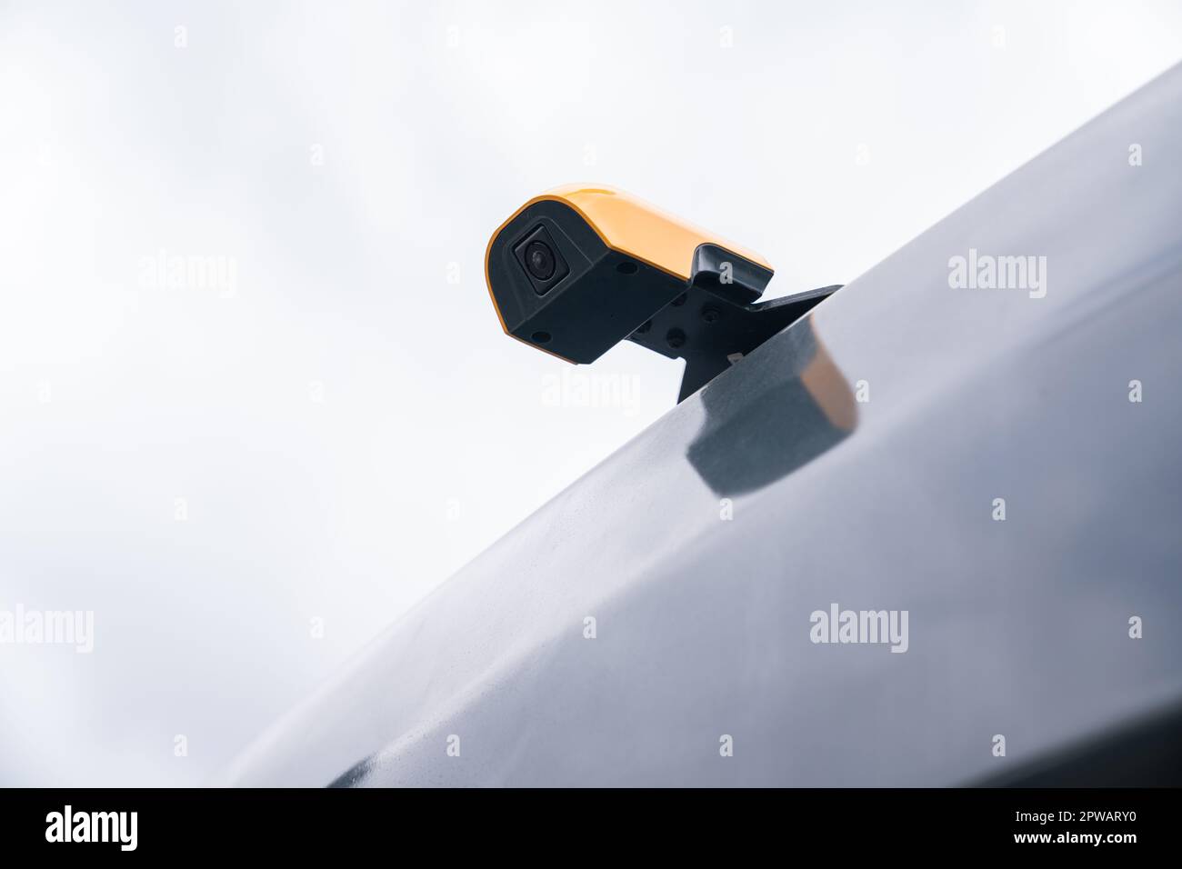 Gros plan de la caméra de recul du tracteur. Photo de haute qualité Banque D'Images