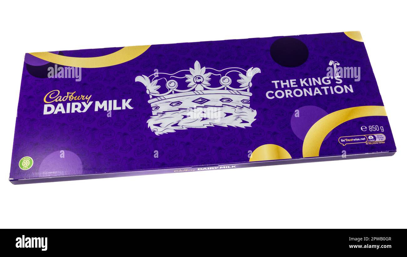 Lait Cadbury Dairy le King's Coronation Chocolate Bar Banque D'Images
