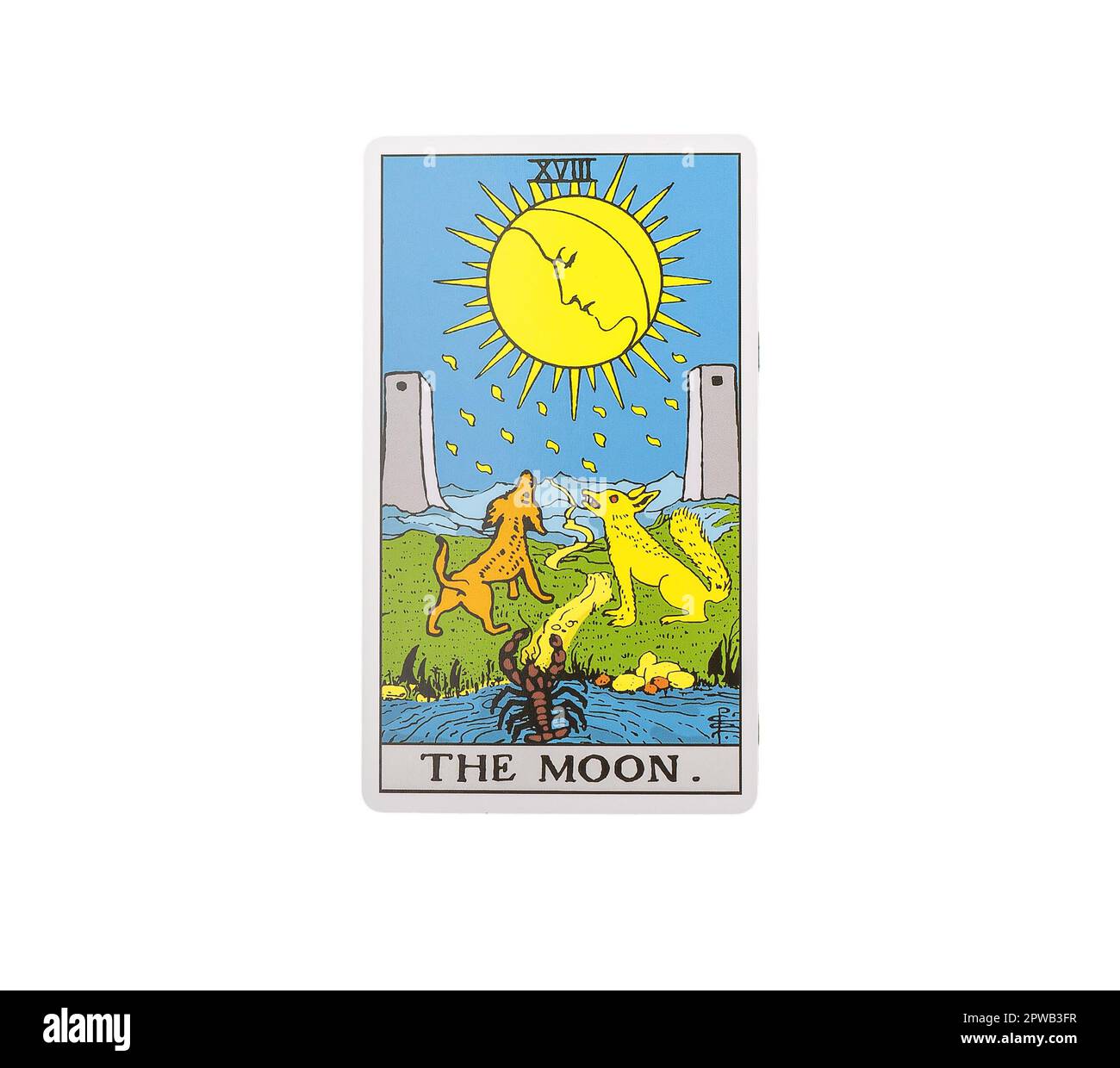La lune Tarot Carte Tarot lire Ésotérisme' Autocollant