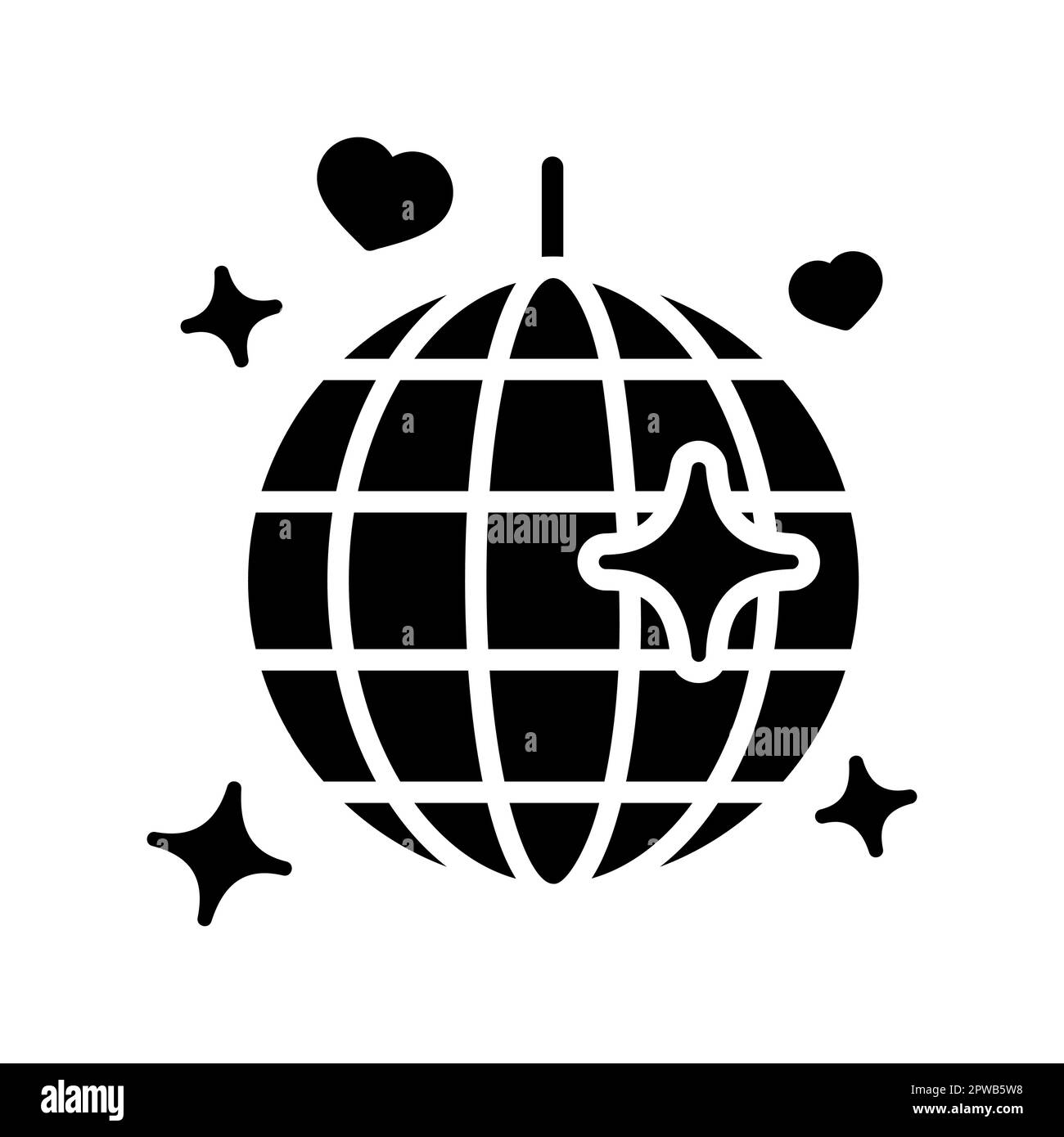 Disco ball, icône de vecteur isolé Party Element Illustration de Vecteur