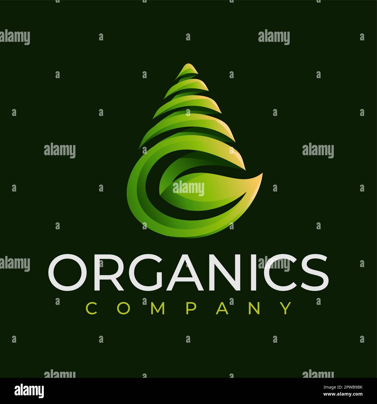 Dégradé lettre feuille Un modèle de conception de logo. Initiale moderne Une marque de logo Leaves. Illustration de Vecteur