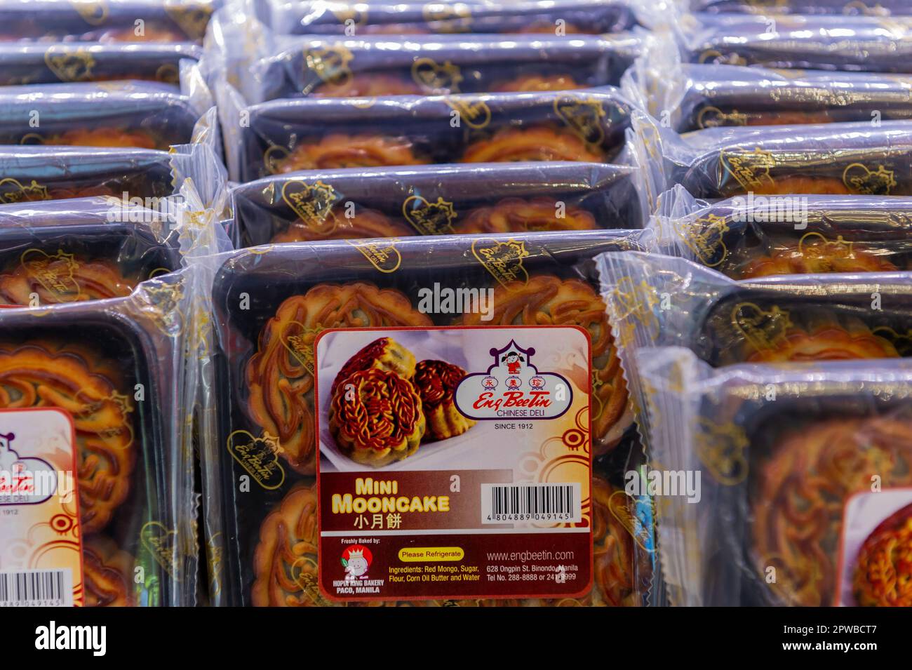 Mooncake chinois en vente dans le quartier chinois de Manille, aux Philippines Banque D'Images