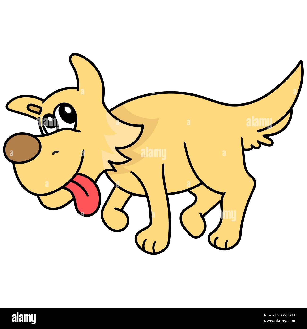 chien d'animal de compagnie mocking adhérence de la langue doodle kawaii. icône doodle Illustration de Vecteur
