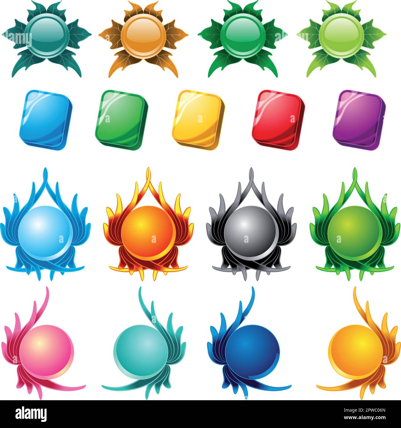 Types de boutons pour le web, illustration vectorielle Illustration de Vecteur