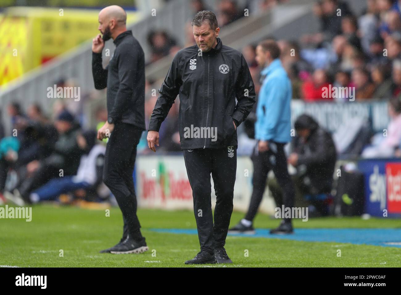 Shrewsbury, Royaume-Uni. 29th avril 2023. Steve Cotterill responsable de Shrewsbury Town pendant le match Sky Bet League 1 Shrewsbury Town vs Sheffield mercredi à Greenhous Meadow, Shrewsbury, Royaume-Uni, 29th avril 2023 (photo de Gareth Evans/News Images) à Shrewsbury, Royaume-Uni, le 4/29/2023. (Photo de Gareth Evans/News Images/Sipa USA) Credit: SIPA USA/Alay Live News Banque D'Images