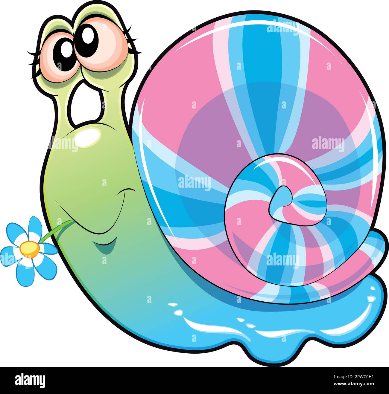 Escargot de bébé, dessin animé et personnage vectoriel Illustration de Vecteur