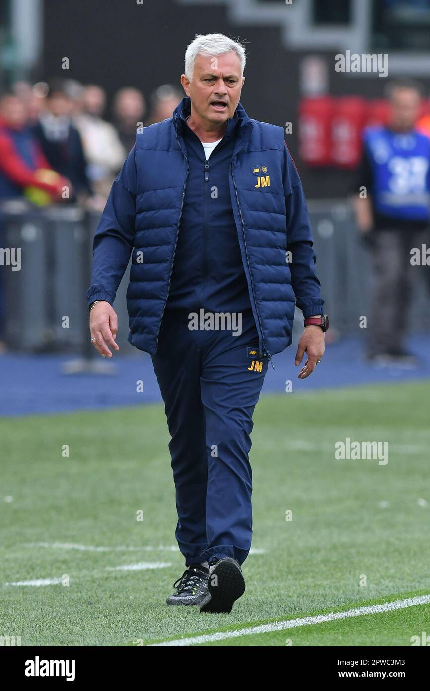 Stadio Olimpico, Rome, Italie. 29th avril 2023. Serie A football; Roma versus AC Milan; entraîneur de Rome Jose Mourinho crédit: Action plus Sports/Alamy Live News Banque D'Images