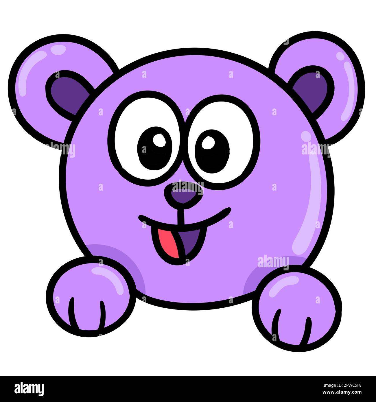 émoticône smiley d'un ours tête doodle kawaii. icône doodle Illustration de Vecteur