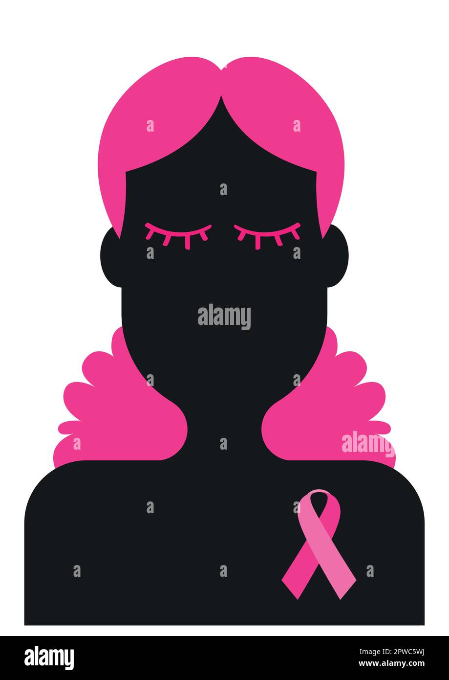 Femme avec symbole de cancer Illustration de Vecteur