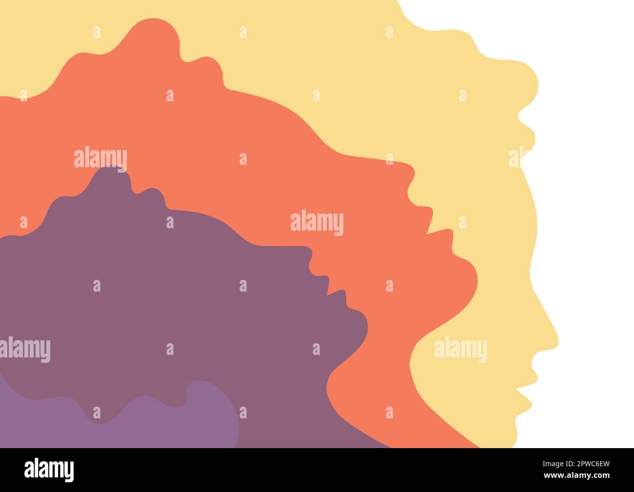 Silhouette de femme formée de couleurs diferentes Illustration de Vecteur