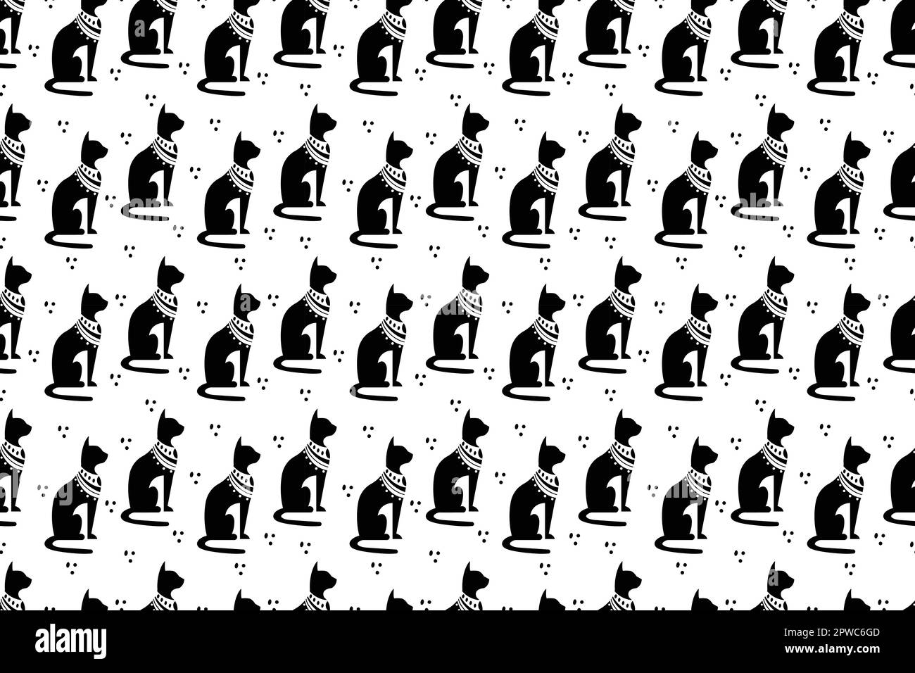 Silhouette noire de l'ancien chat égyptien sacré race. Bastet, ancienne déesse d'Égypte, profil de sculpture avec bijoux en or fharaonique et pierres précieuses. Illustration vectorielle Illustration de Vecteur