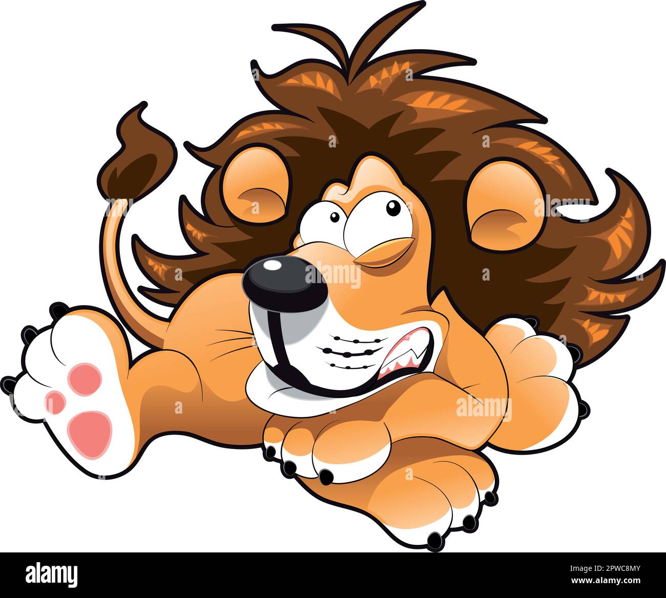 Lion de bébé, dessin animé et personnage vectoriel Illustration de Vecteur