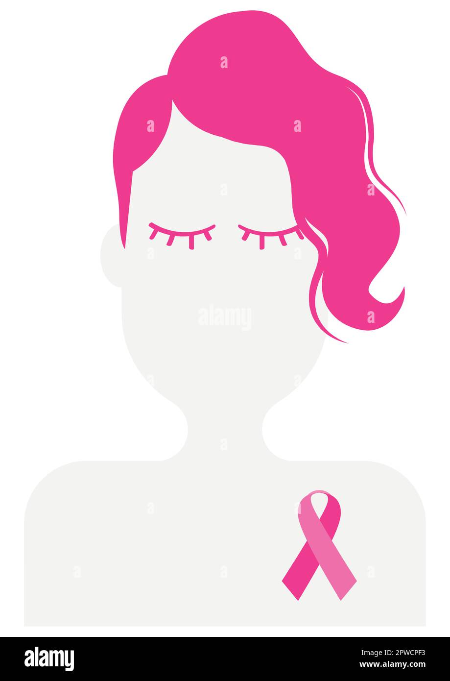 Femme avec symbole de cancer Illustration de Vecteur