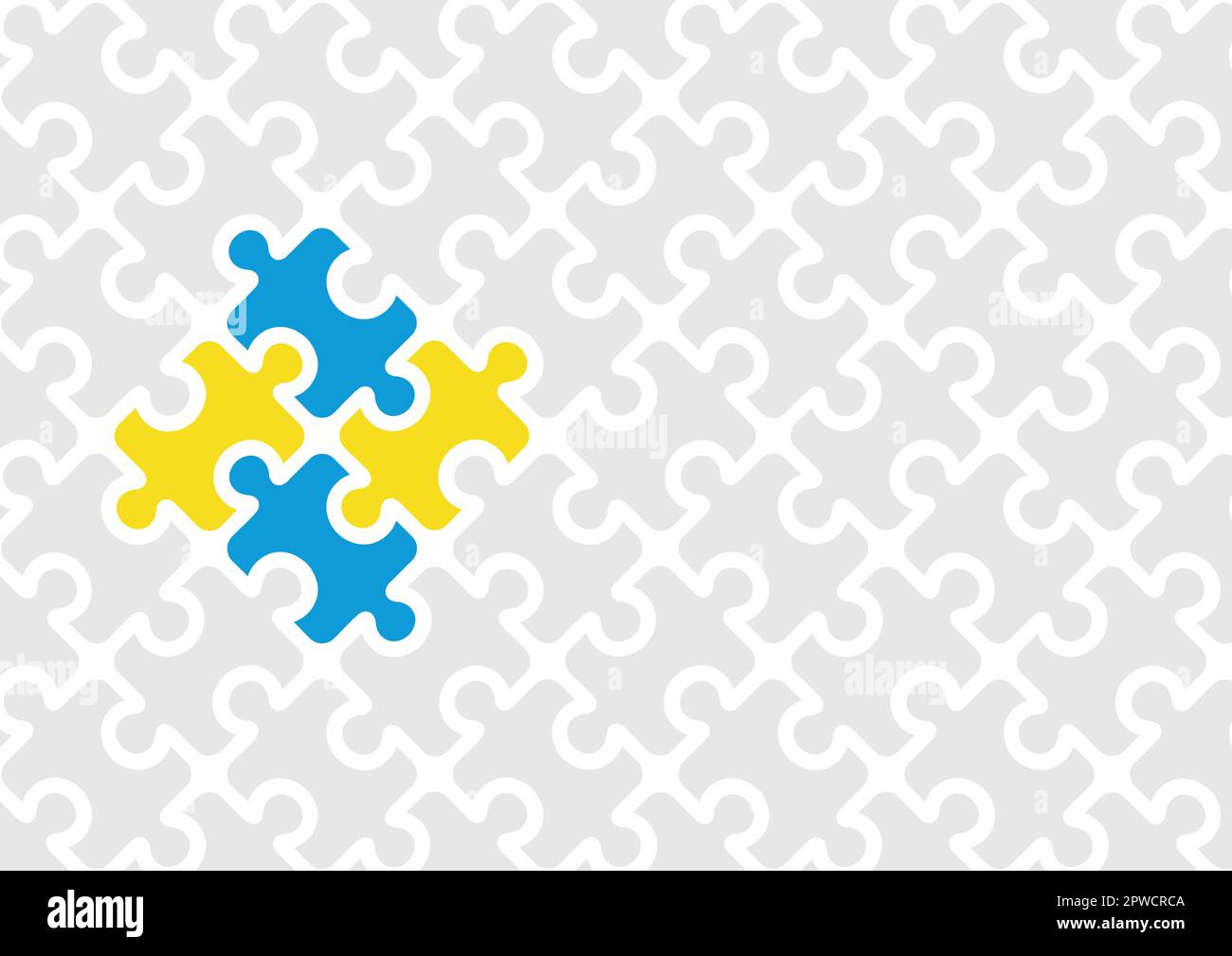 Modèle de puzzle représentant l'esprit d'une personne de syndrome de Down Illustration de Vecteur