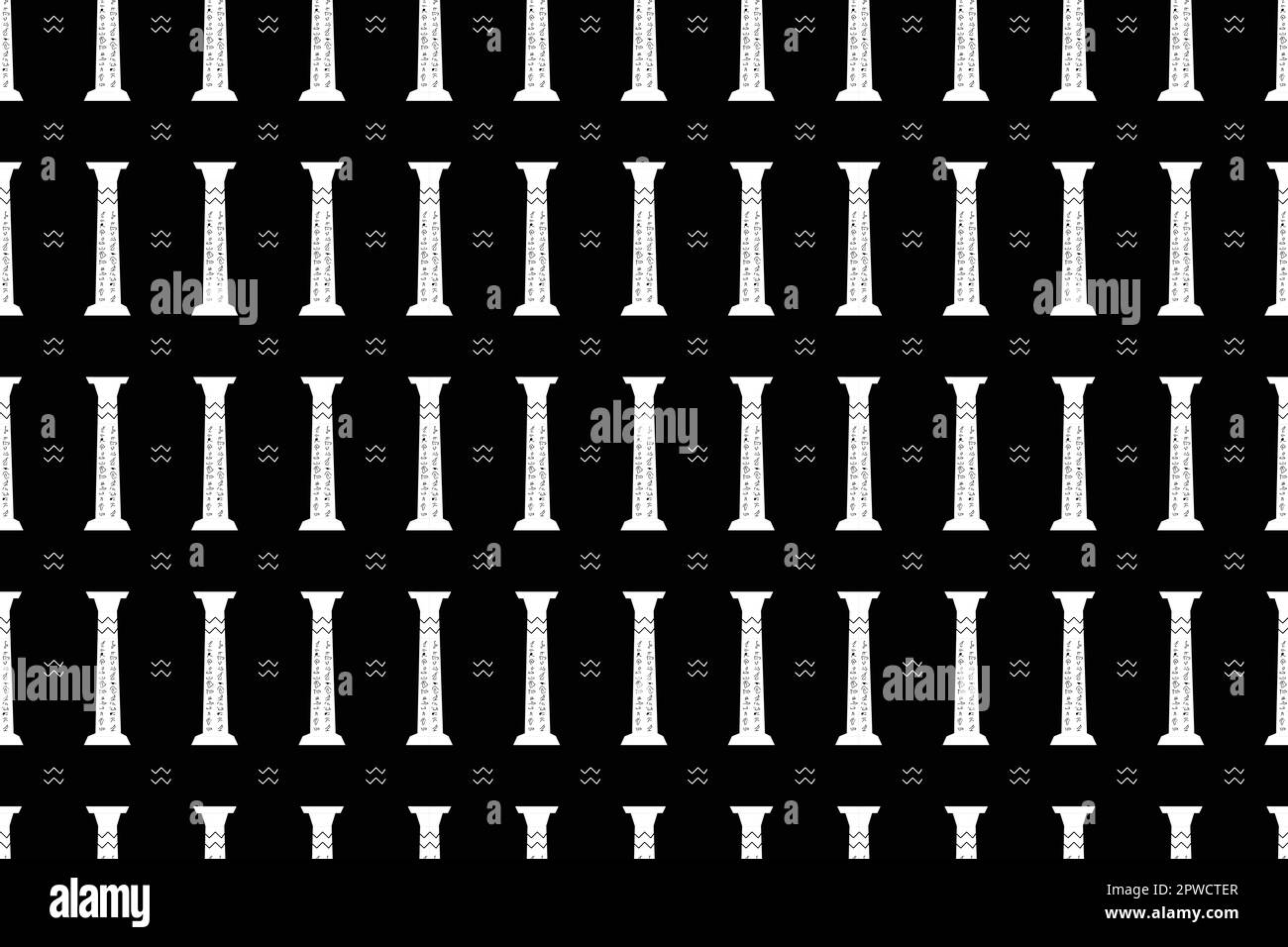 Ancienne architecture égyptienne, motif sans couture. Arrière-plan religieux sans couture paganistique dans le style hiéroglyphique mural. Dieux égyptiens et motif pharaons. Illustration vectorielle Illustration de Vecteur