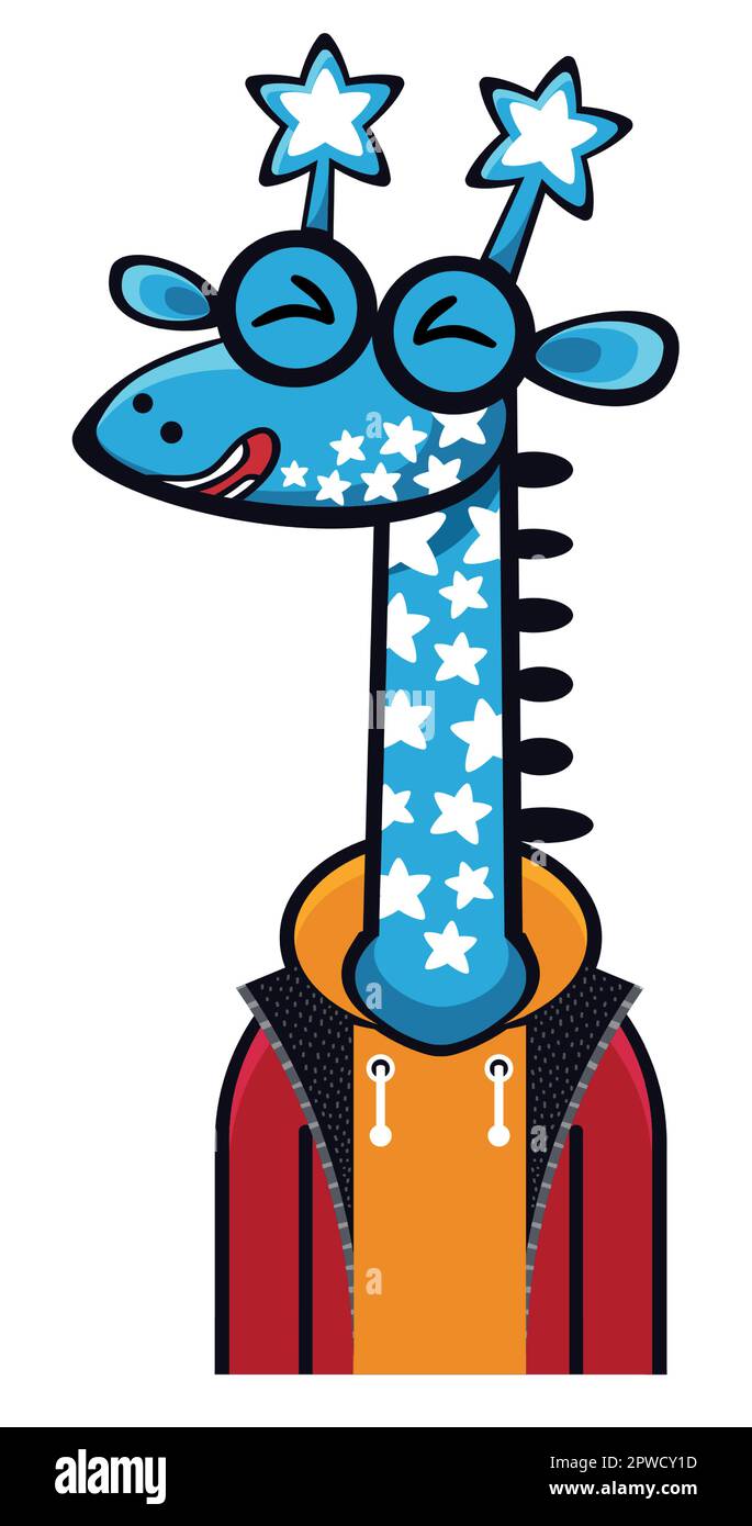 Girafe vêtue d'une veste pour jeunes Illustration de Vecteur