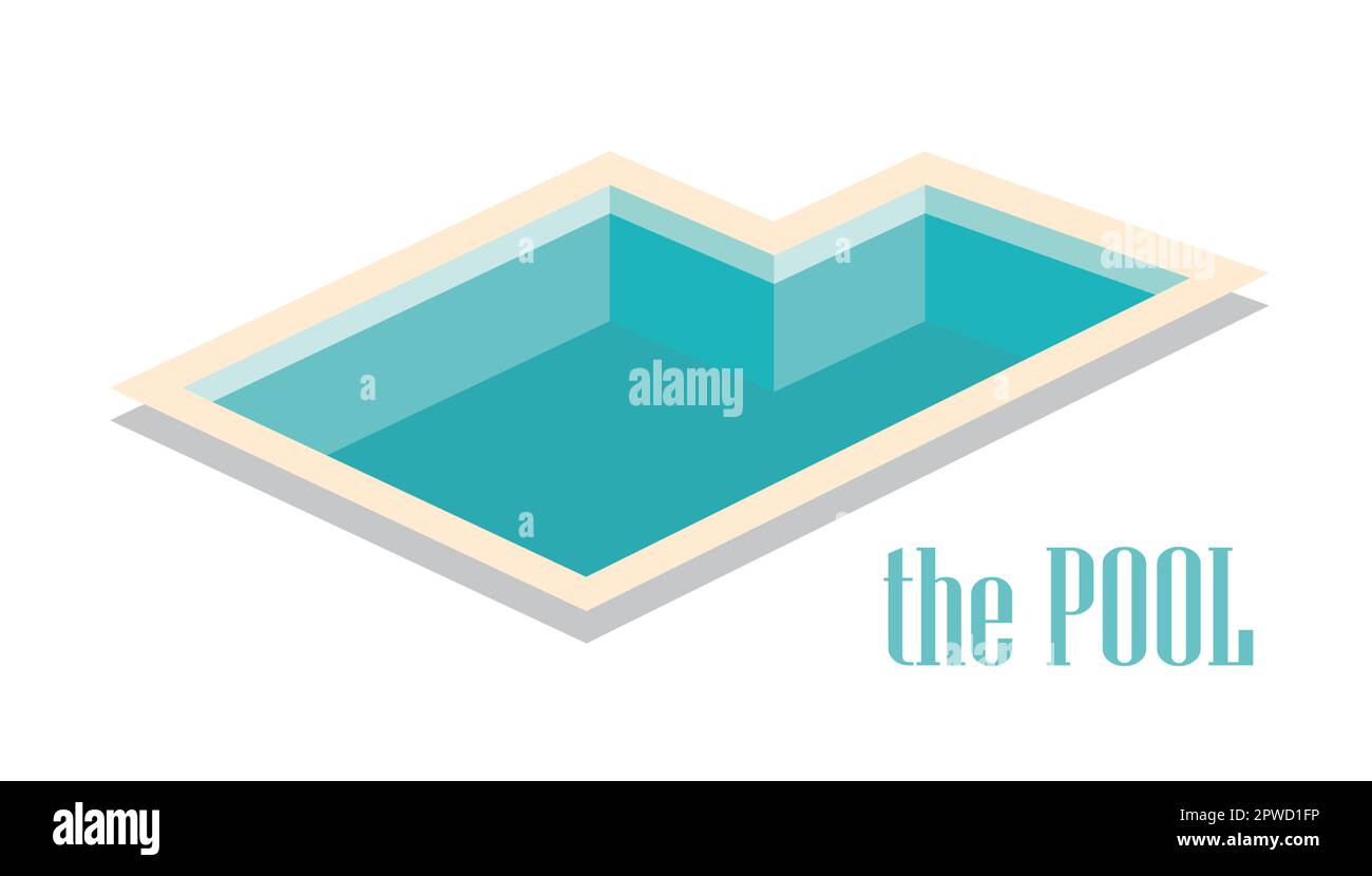 piscine avec eau turquoise, modèle vectoriel pour station, spa ou centre sportif. logo Illustration de Vecteur
