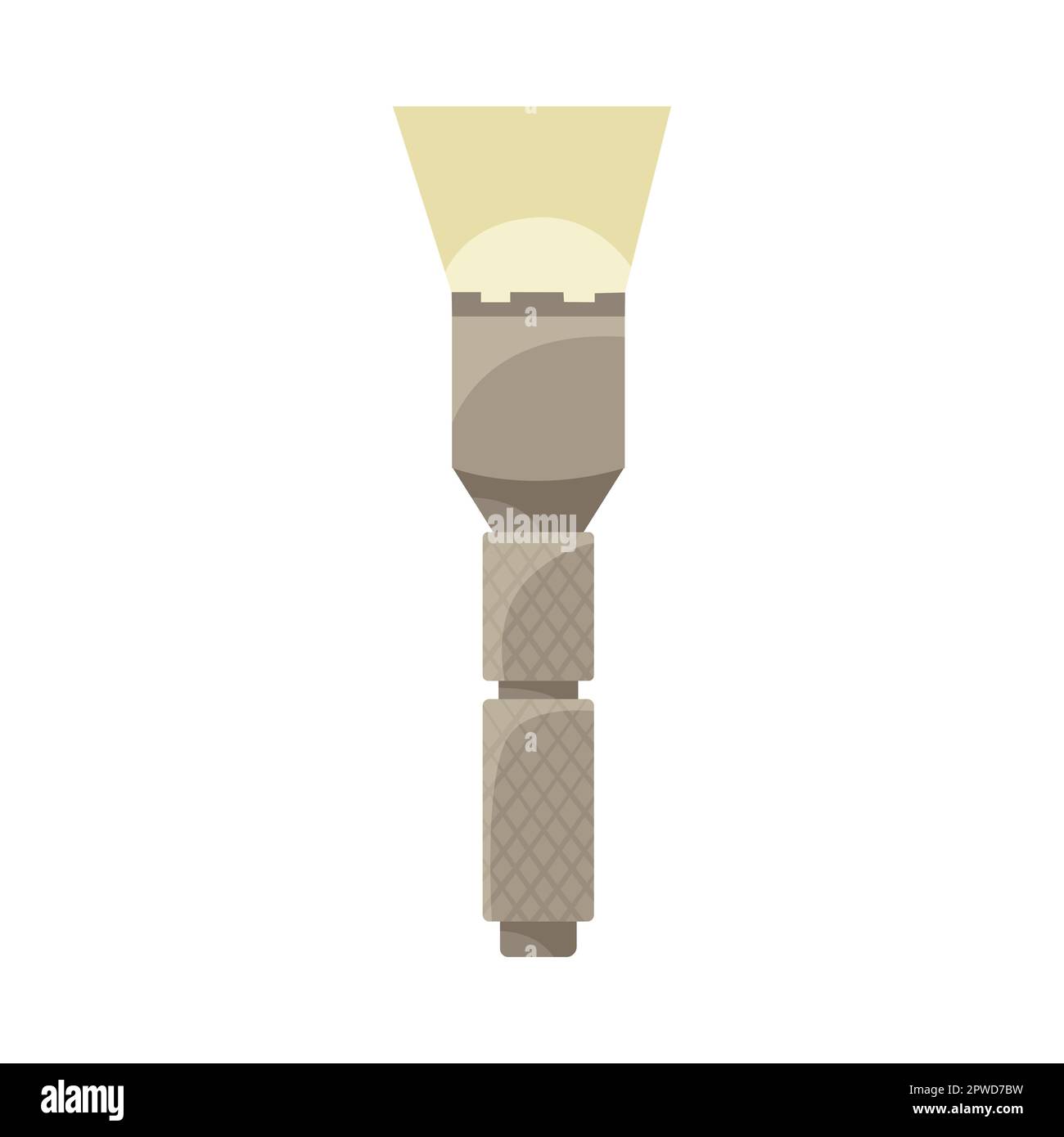 Torche militaire avec illustration de dessin animé à faisceau lumineux Illustration de Vecteur