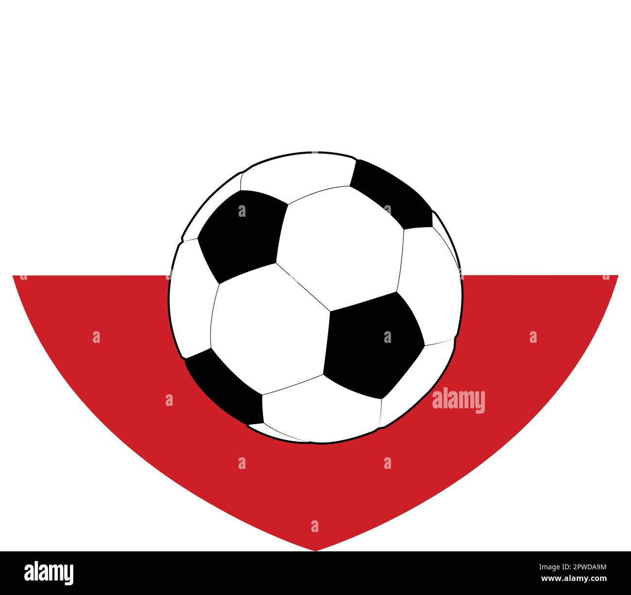 Pologne drapeau polonais football coeur Illustration de Vecteur