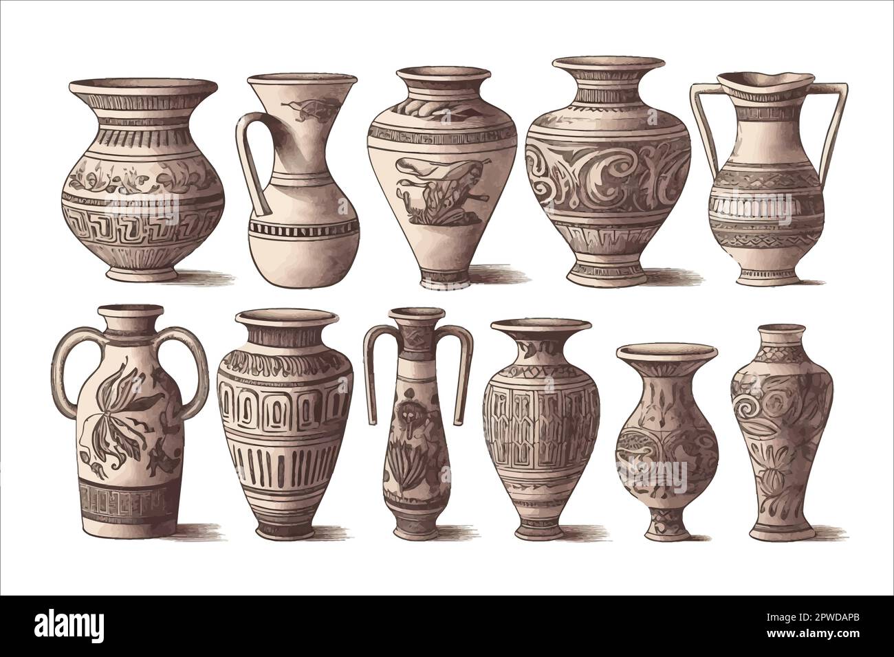 Vases grecs Banque d'images vectorielles - Alamy