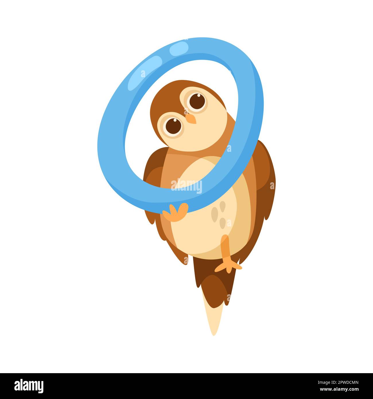 Caractère hibou avec lettre de l'alphabet o illustration vectorielle Illustration de Vecteur