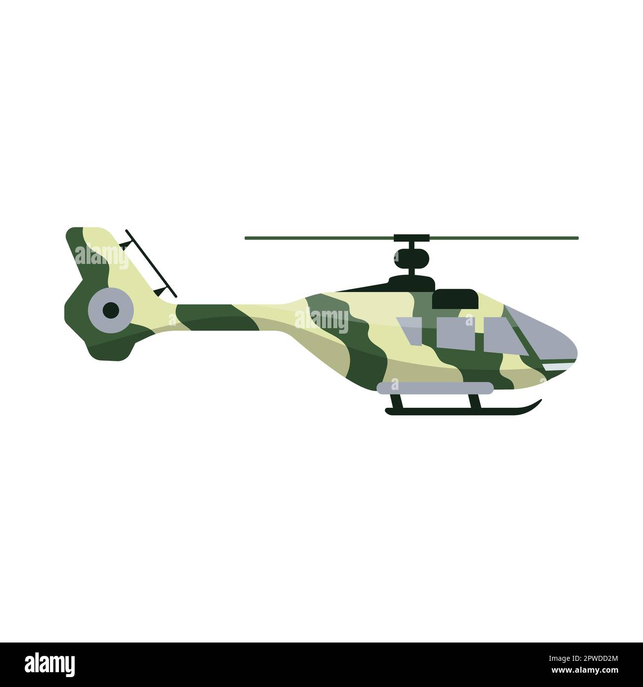 Hélicoptère militaire pour l'illustration de dessins animés d'observation Illustration de Vecteur