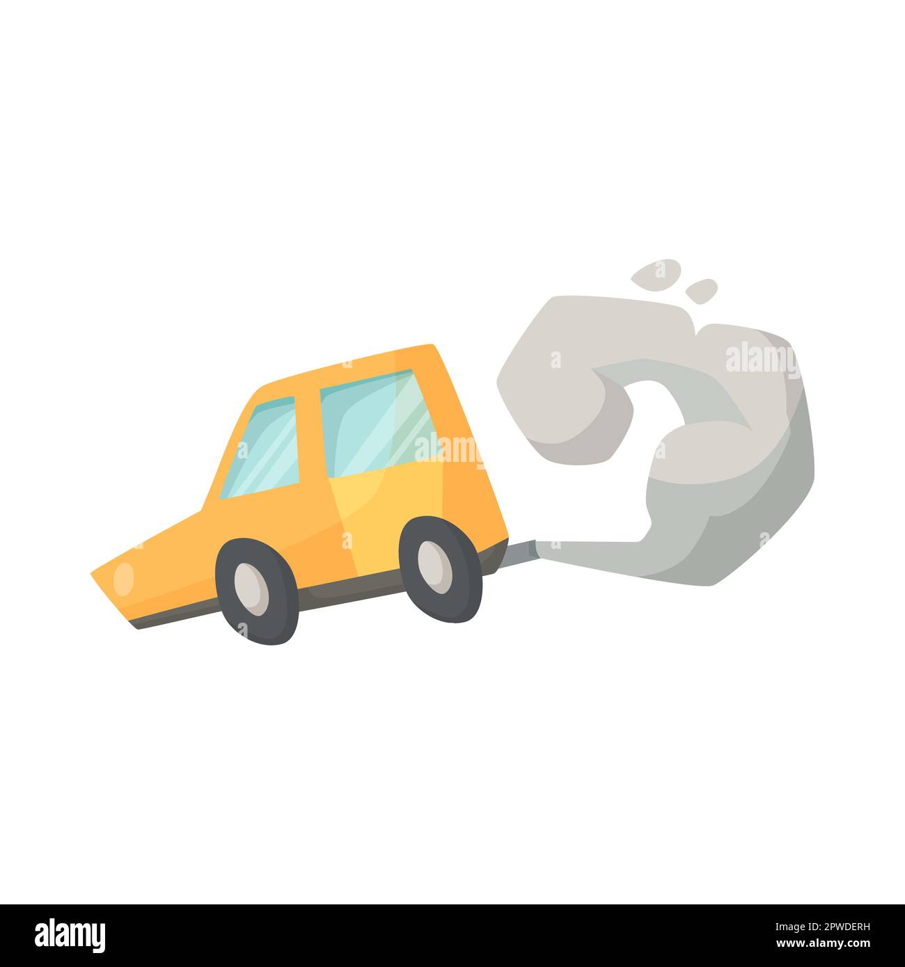Illustration d'une voiture avec gaz d'émission provenant du vecteur du tuyau d'échappement Illustration de Vecteur