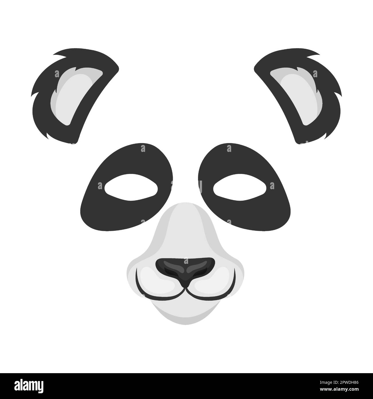 Masque de visage d'animal de chinois noir et blanc panda pour vidéo et photo ensemble. Illustration vectorielle de filtres selfie avec oreilles et nez. Dessin animé drôle Illustration de Vecteur