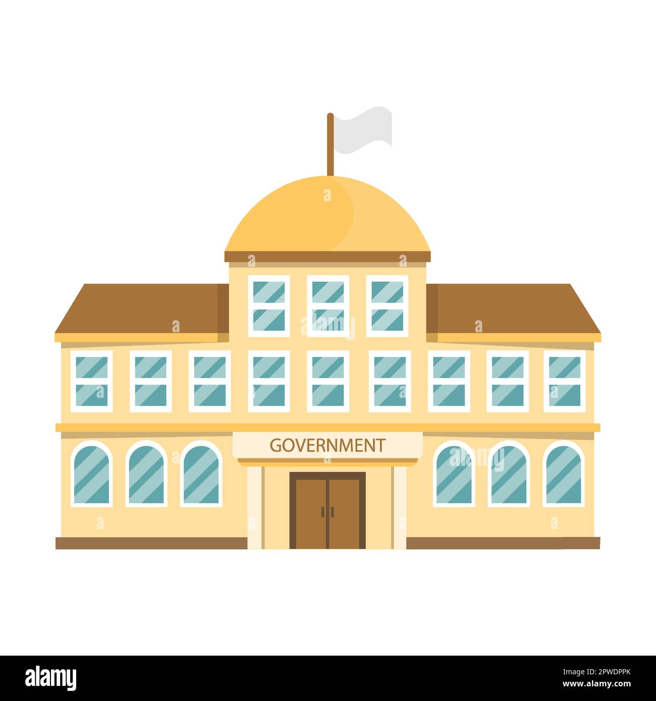 Grande résidence ville, ville hôtel dessin animé illustration vectorielle. Extérieur du musée, de l'hôpital, du poste de police, du bureau de poste, du gouvernement, banque, école Illustration de Vecteur