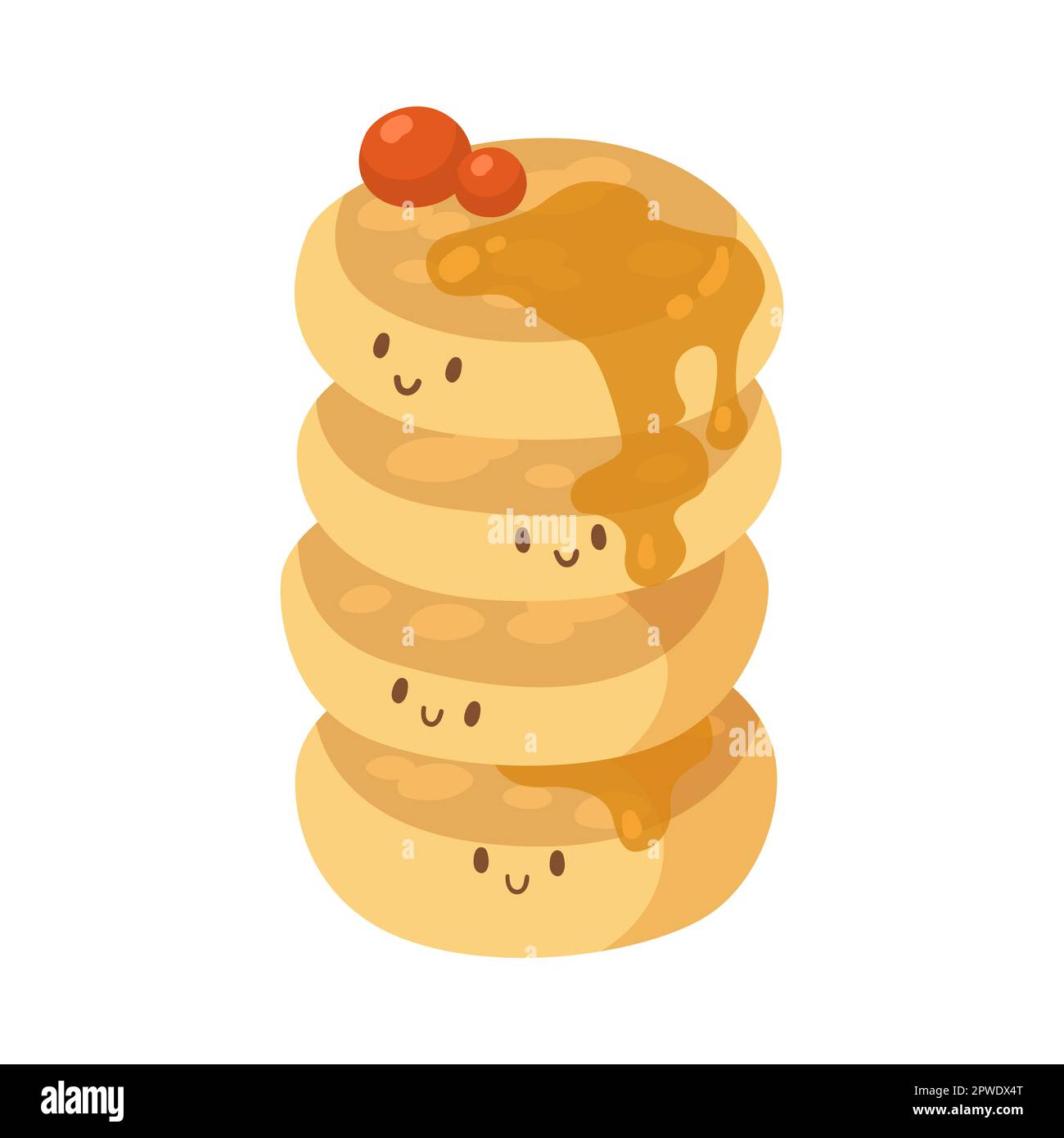 Illustration de crêpes drôles avec visages souriants Illustration de Vecteur