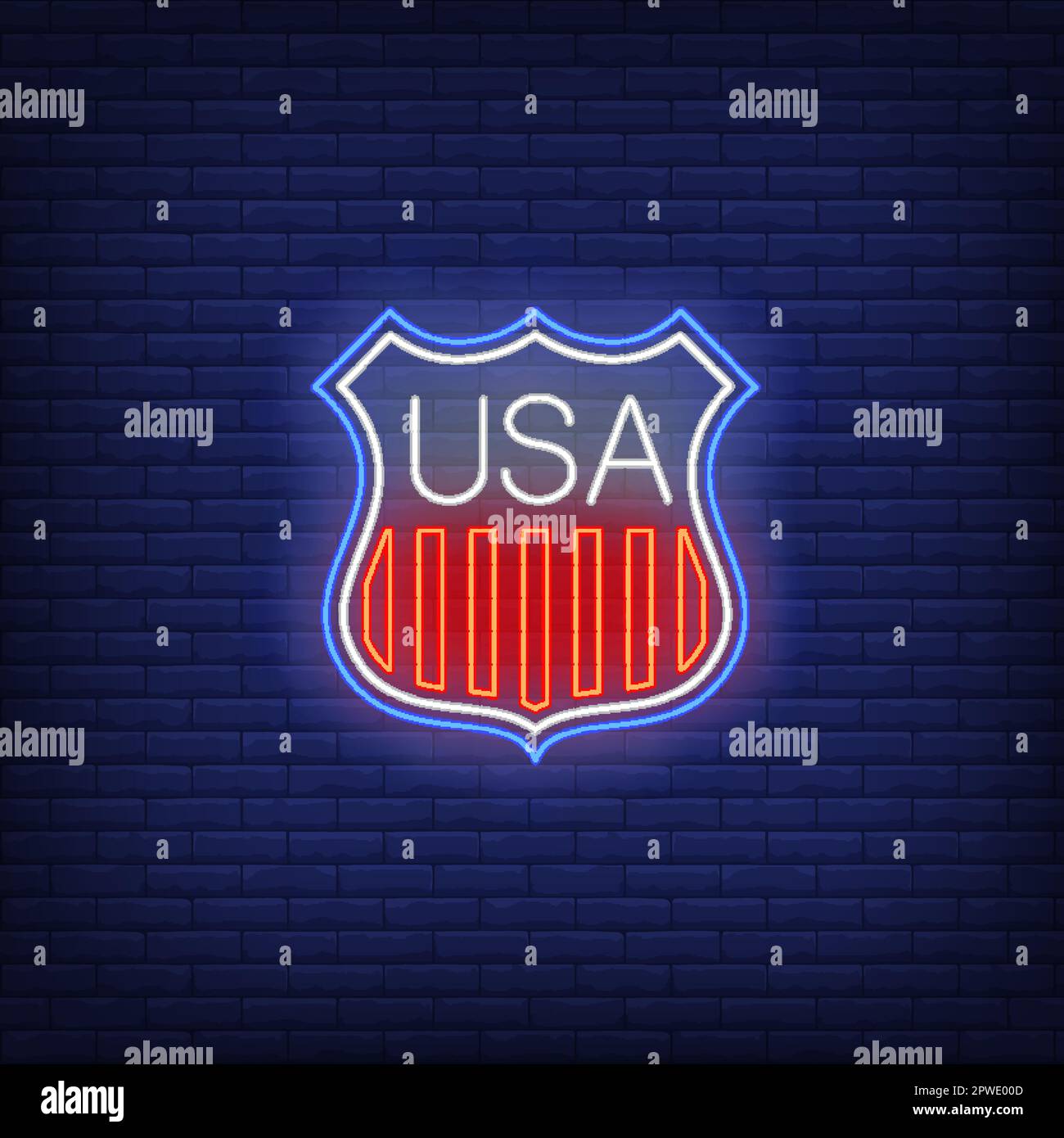 Panneau de protection avec drapeau américain à rayures fluo Illustration de Vecteur