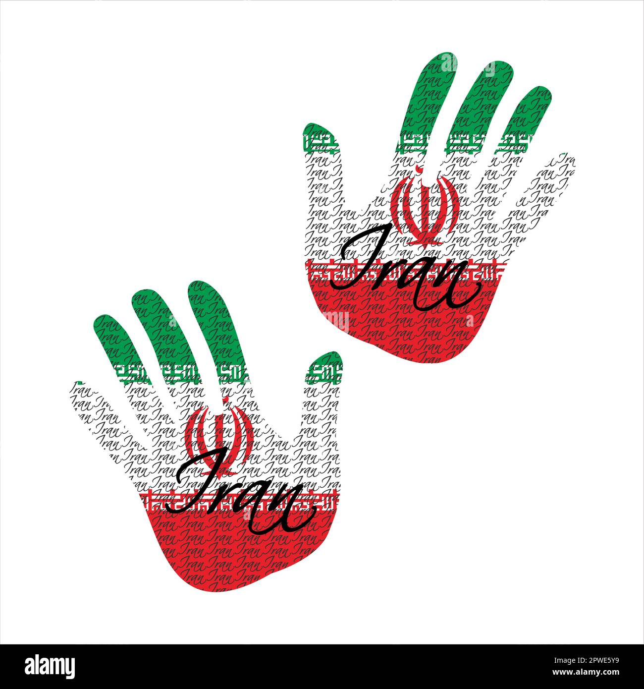 Illustration vectorielle dessinée à la main avec motif drapeau iranien idéal pour la création d'affiches, de magazines et de sites Web Illustration de Vecteur