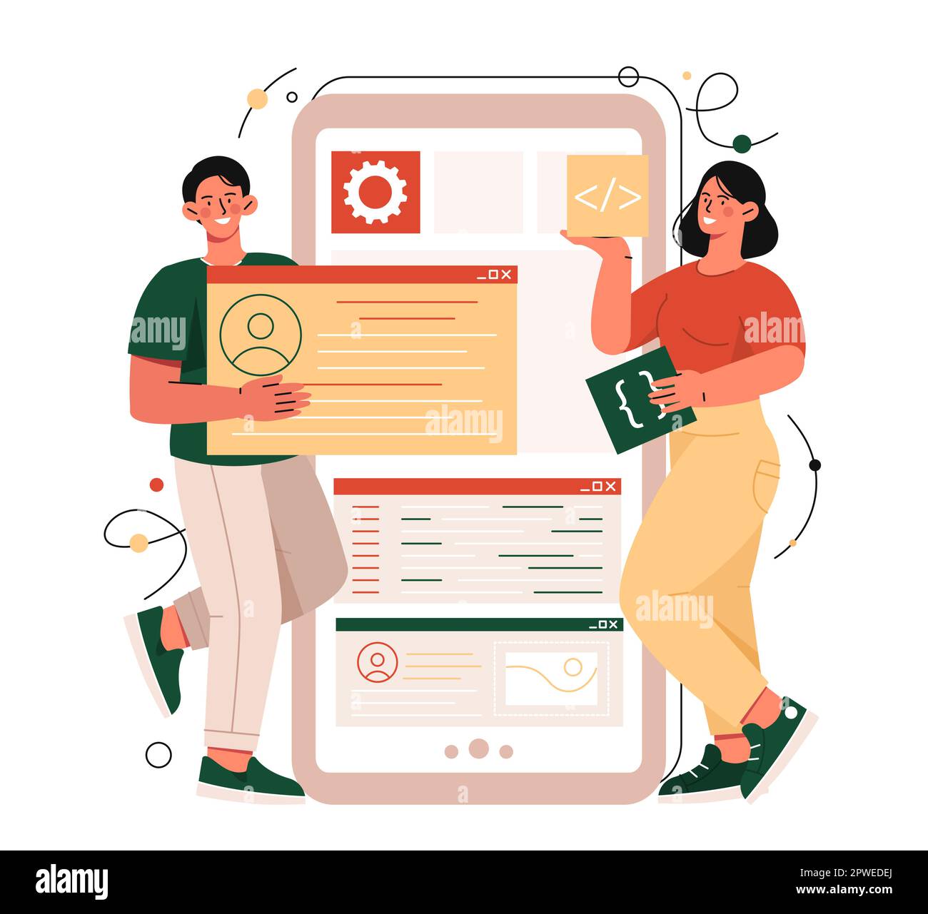 Concept de développement d'applications Illustration de Vecteur