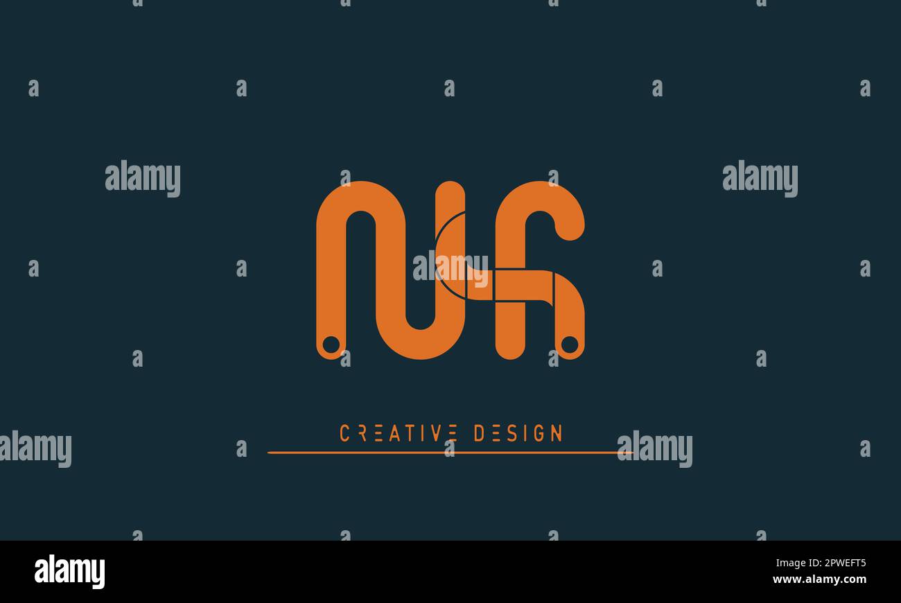 Lettres alphabet moderne Creative logo NF , FN Illustration de Vecteur