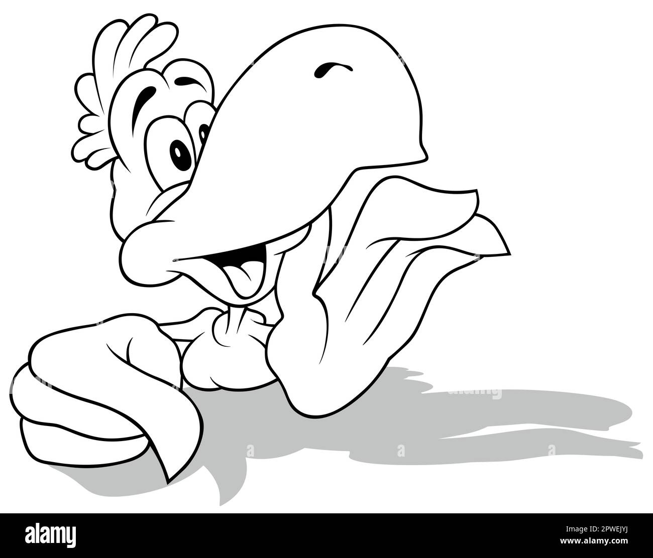 Dessin d'un perroquet avec un Big Beak Illustration de Vecteur