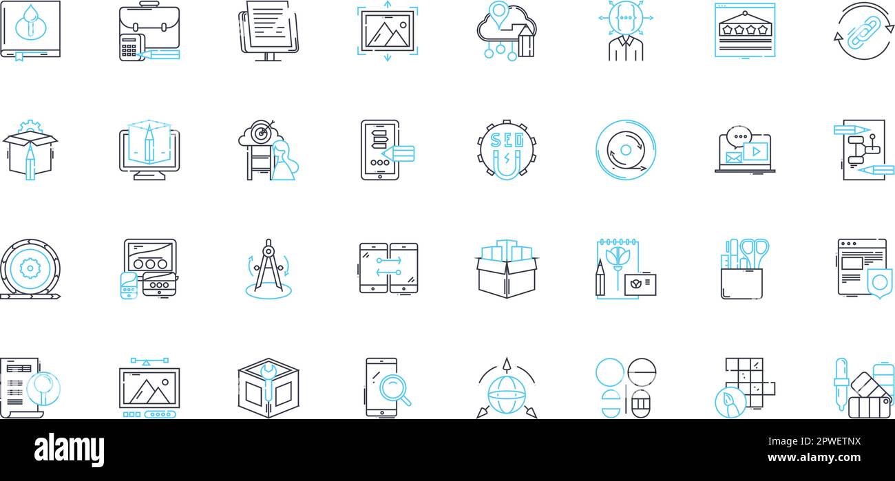 Ensemble d'icônes linéaires de sécurité sociale. Retraite, bénéficiaire, invalidité, assurance maladie, personnes âgées, Pension, vecteur de ligne de fiducie et signes de concept. Couverture Illustration de Vecteur