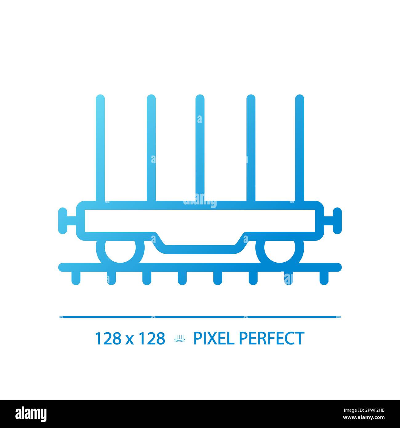 Icône de vecteur linéaire à gradient Perfect pixel Flatcar Illustration de Vecteur