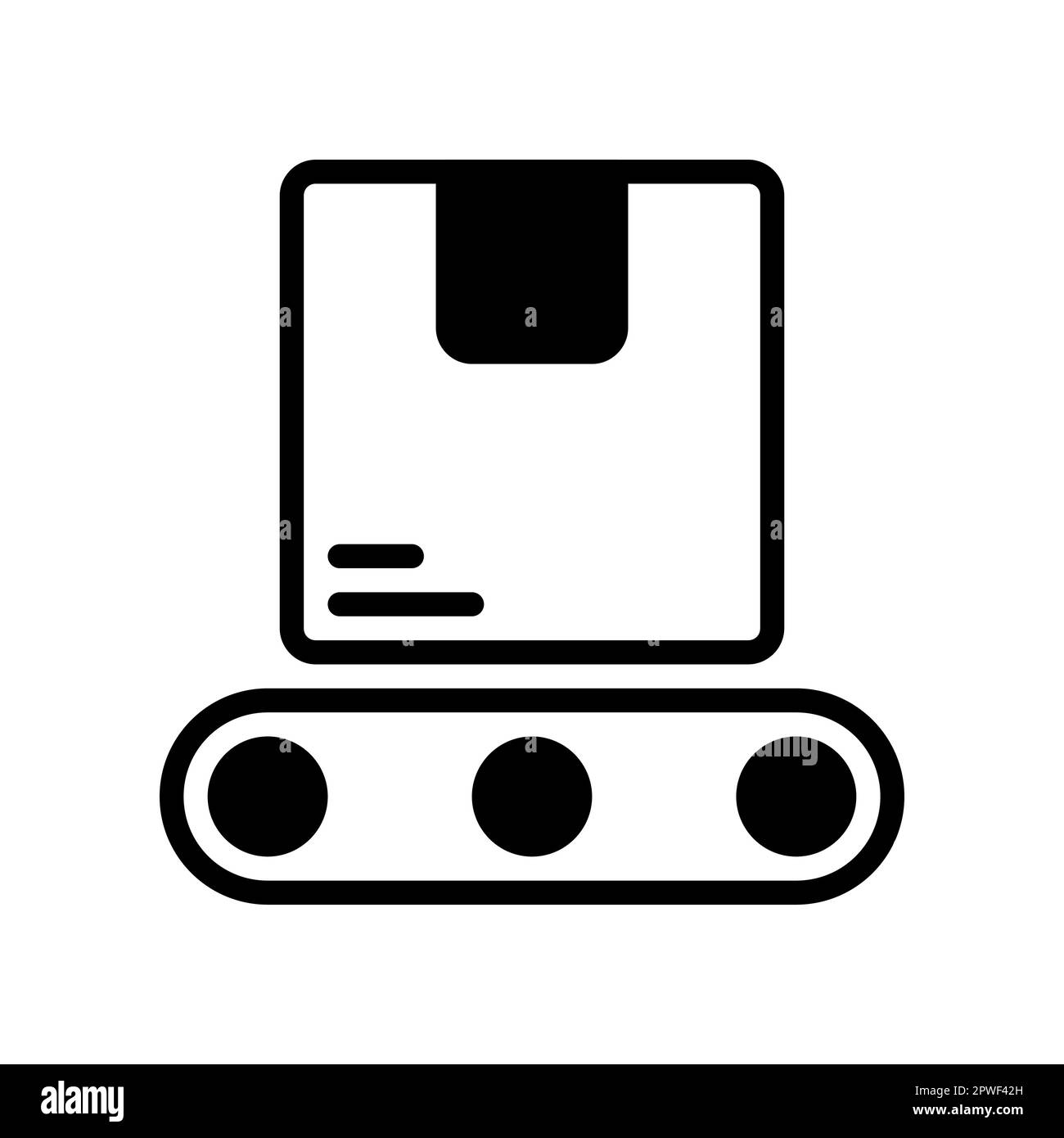 Convoyeur ICON, pour faciliter l'organisation et le tri des marchandises par les humains. Illustration de Vecteur