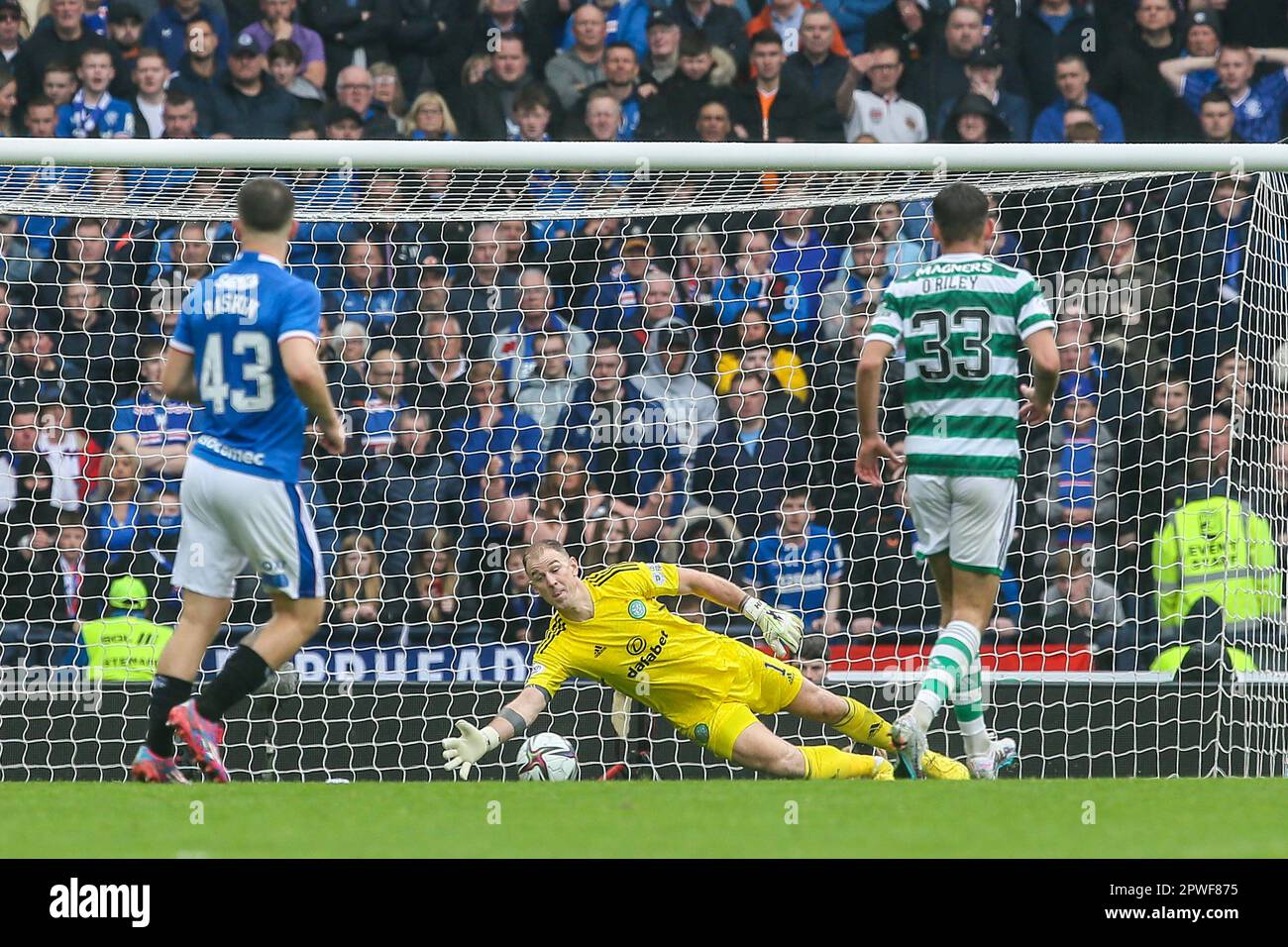 Glasgow, Royaume-Uni. 30th avril 2023. La deuxième demi-finale de la coupe écossaise a eu lieu à Hampden Park, Glasgow, en Écosse, au Royaume-Uni, entre les Rangers et le Celtic. Celtic a gagné, 0 - 1, avec le but marqué par Jota, (Neves Filipe) Celtic numéro 17, en 42 minutes. Celtic va maintenant à la finale pour jouer contre Inverness Caledonian Thistle. Crédit : Findlay/Alay Live News Banque D'Images