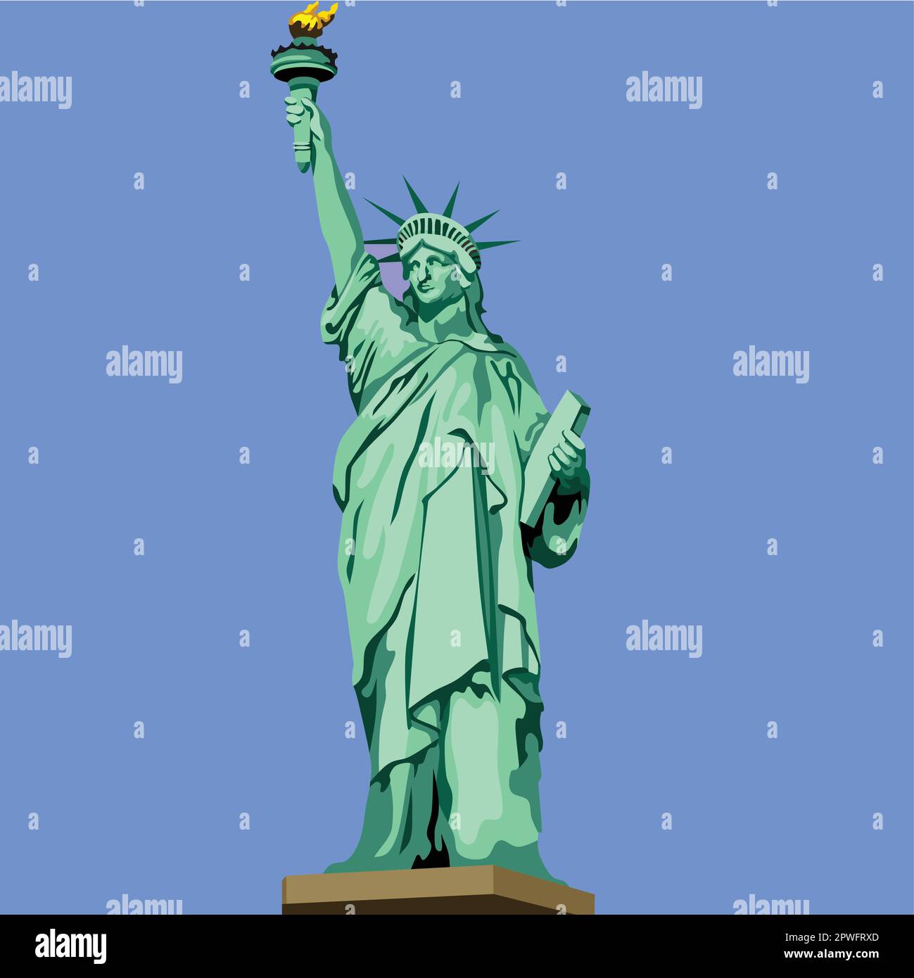 Liberty Statue New York United States Landmark Vector Illustration de Vecteur