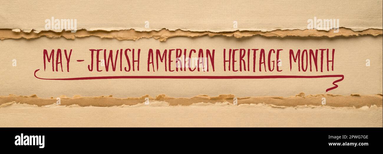 Mai - mois du patrimoine juif américain, bannière papier d'art, rappel de l'événement culturel Banque D'Images
