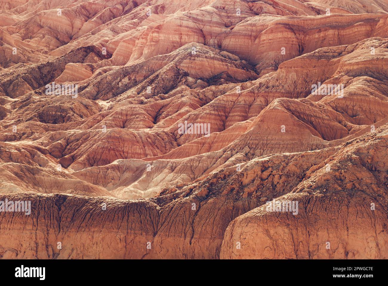 Paysage pittoresque et coloré de la formation de grès du désert de Californie du Sud. États-Unis d'Amérique. Badlands érodés. Banque D'Images