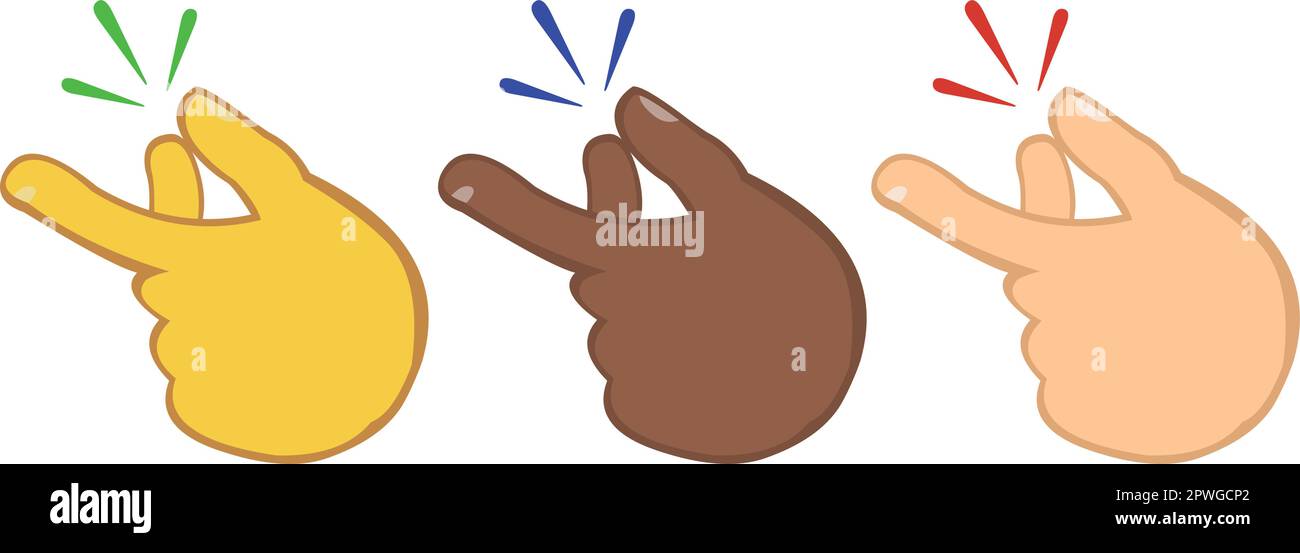 illustration vectorielle de la main de différentes couleurs prenant des doigts Illustration de Vecteur